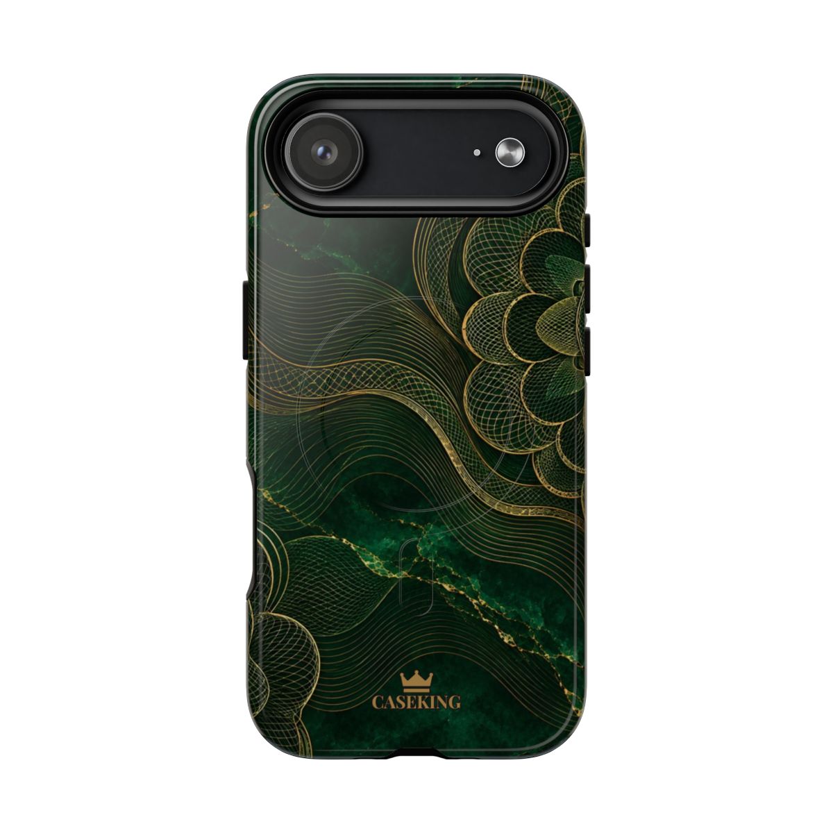 Emerald Reserve MagSafe-compatible tough case on iPhone 17 Air, glossy finish