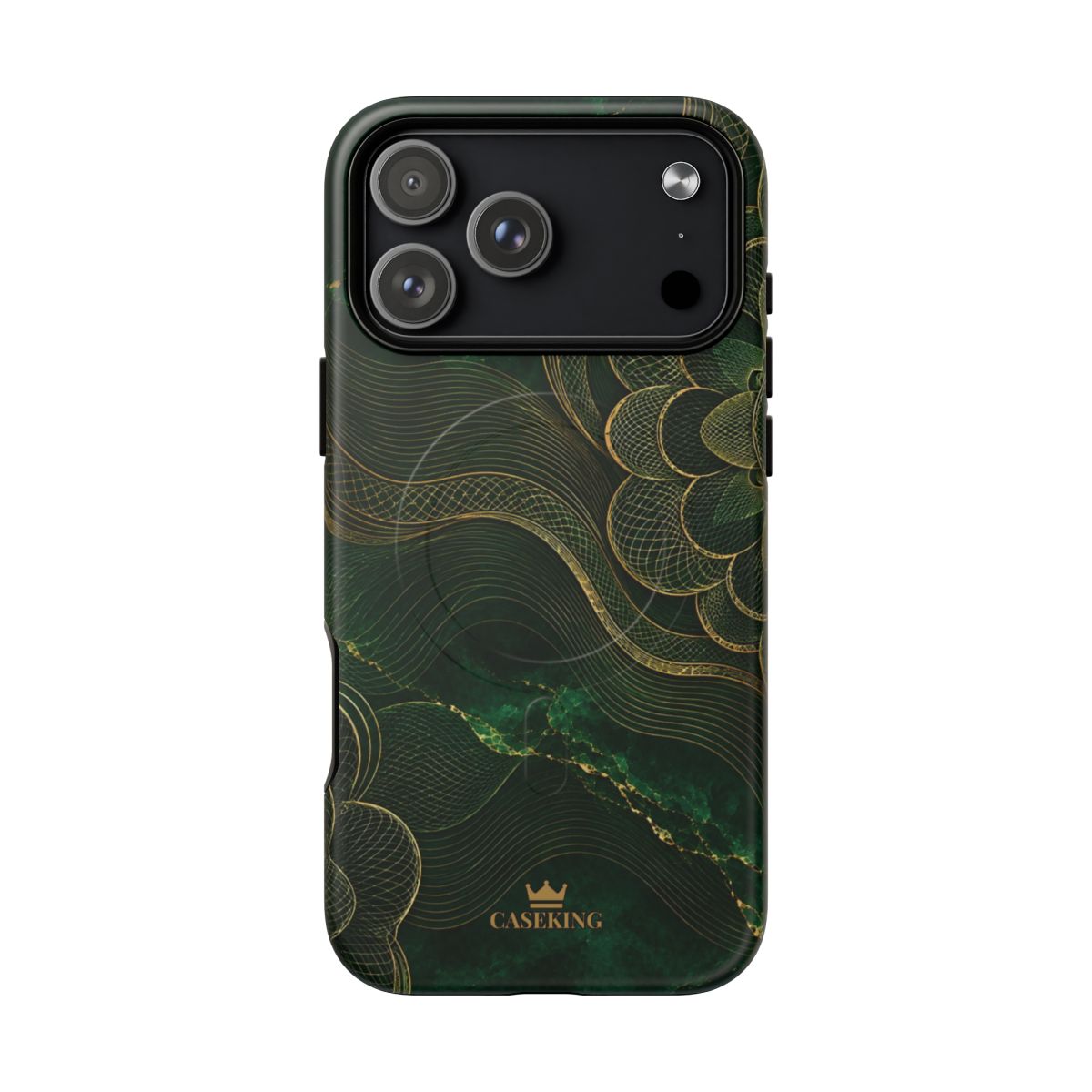 Emerald Reserve MagSafe-compatible tough case on iPhone 17 Pro Max, matte finish