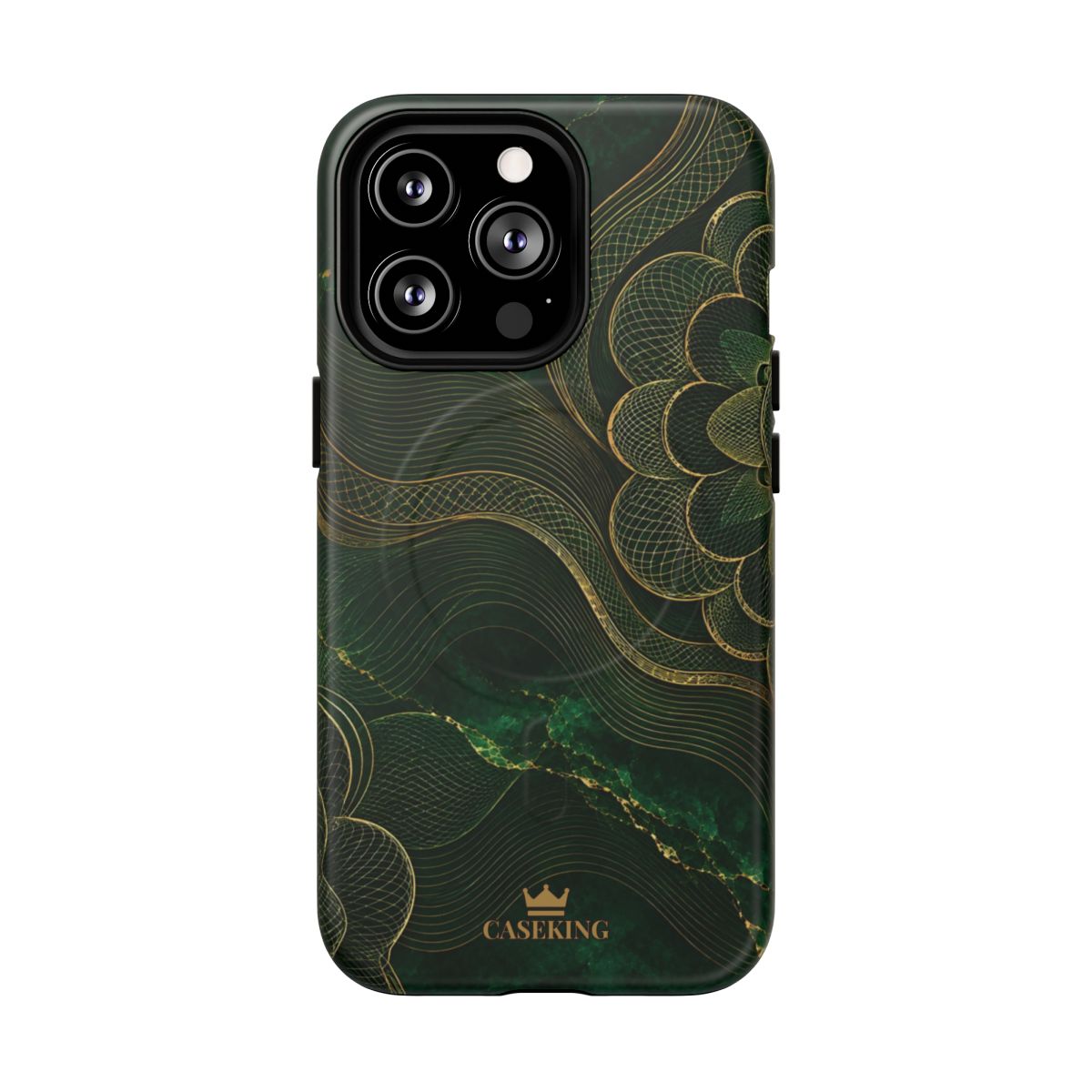Emerald Reserve MagSafe-compatible tough case on iPhone 13 Pro, matte finish