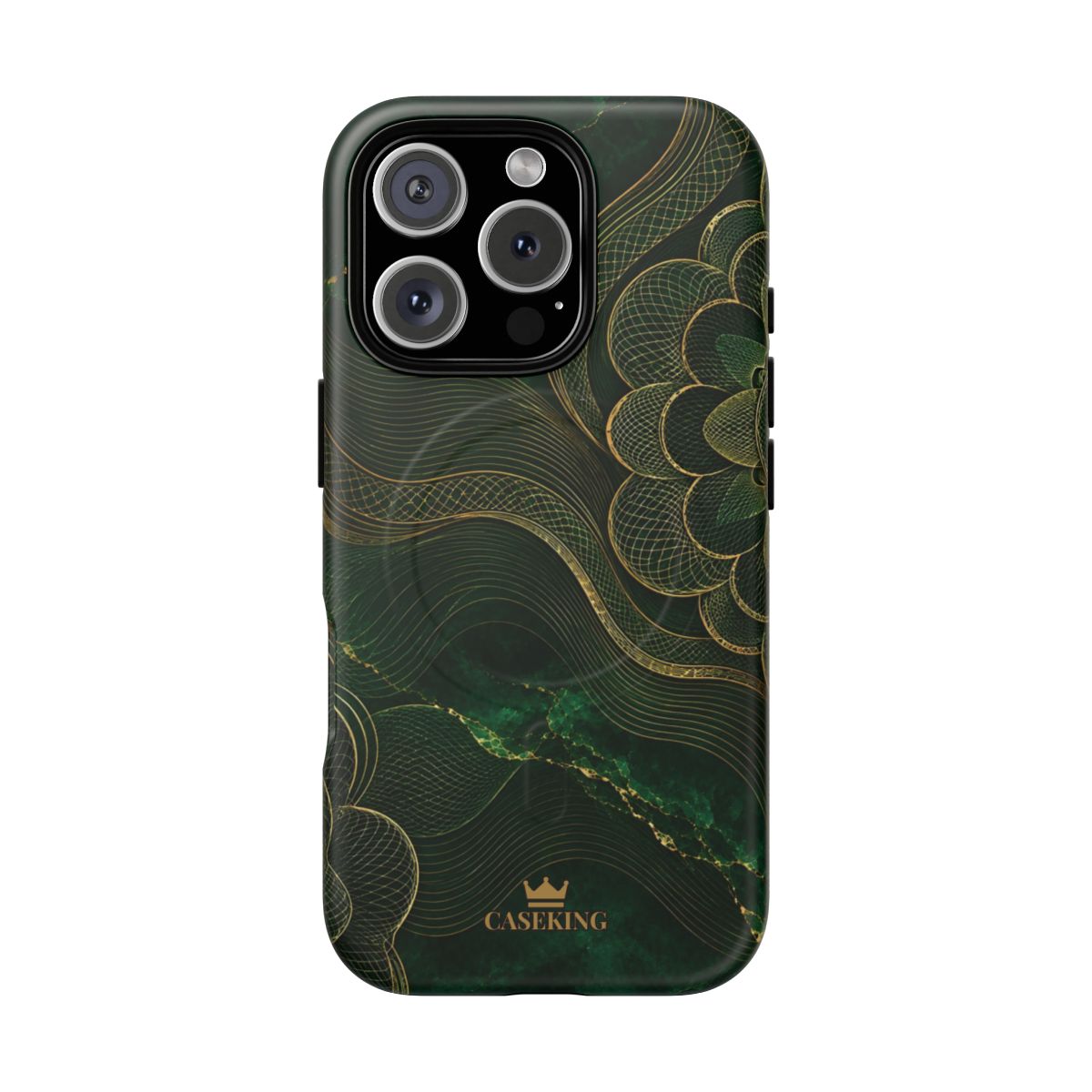 Emerald Reserve MagSafe-compatible tough case on iPhone 16 Pro, matte finish