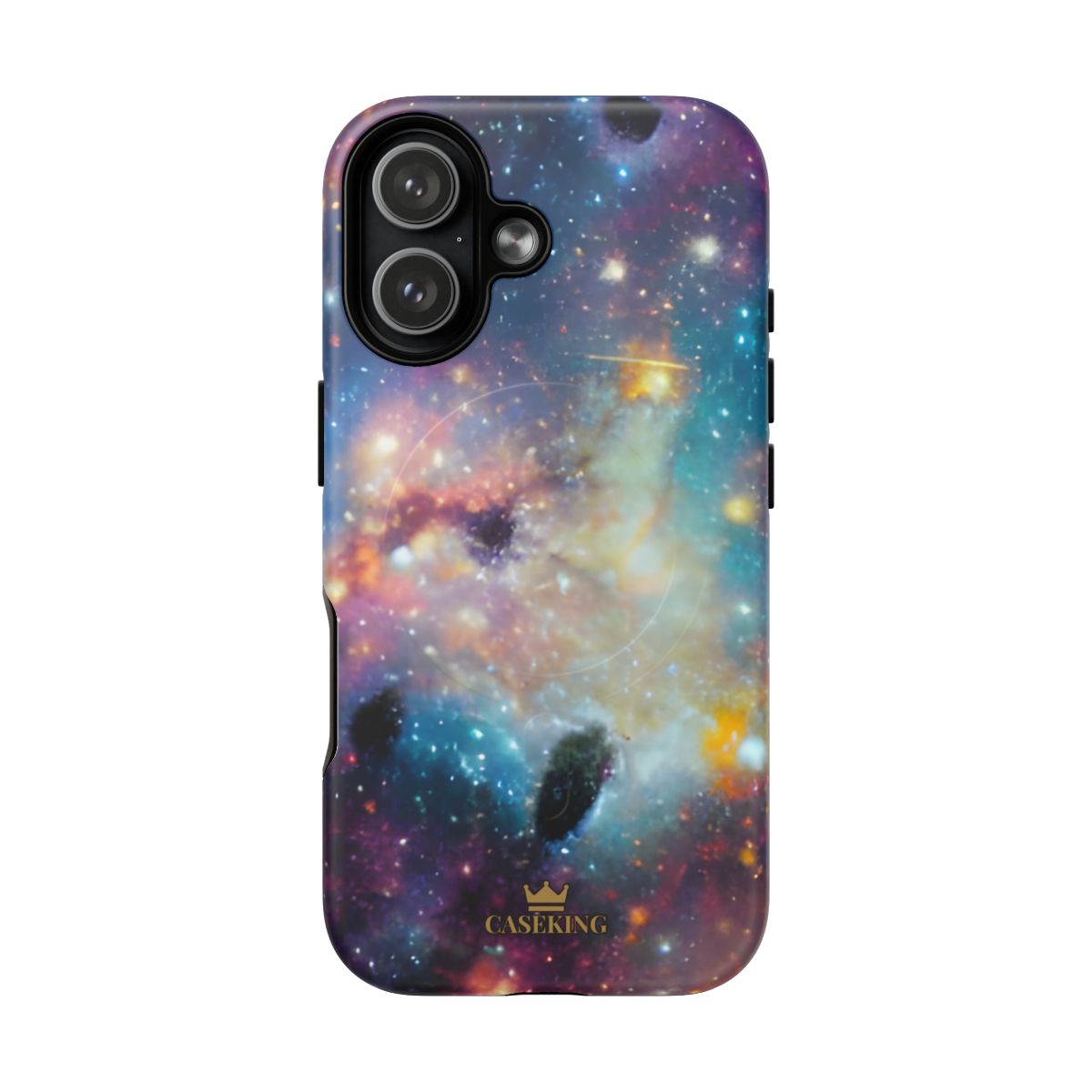 Galaxy Storm MagSafe-compatible tough case on iPhone 17, matte finish