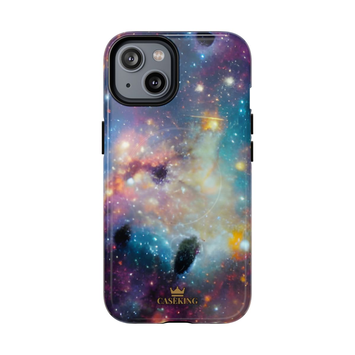 Galaxy Storm MagSafe-compatible tough case on iPhone 14, glossy finish