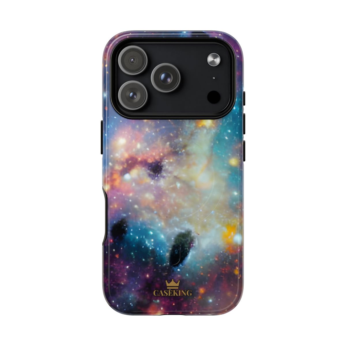 Galaxy Storm MagSafe-compatible tough case on iPhone 17 Pro, glossy finish