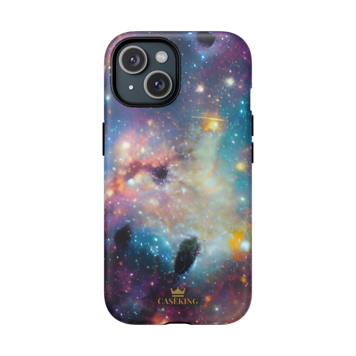 Galaxy Storm MagSafe-compatible tough case on iPhone 15, matte finish