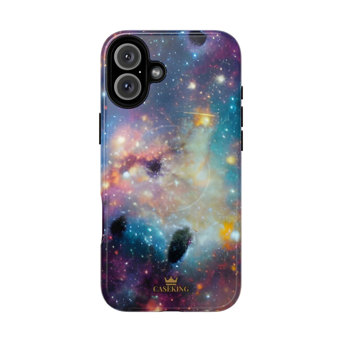 Galaxy Storm MagSafe-compatible tough case on iPhone 16 Plus, glossy finish