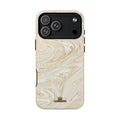 Gold Swirl MagSafe-compatible tough case on iPhone 18 Pro Max, glossy finish