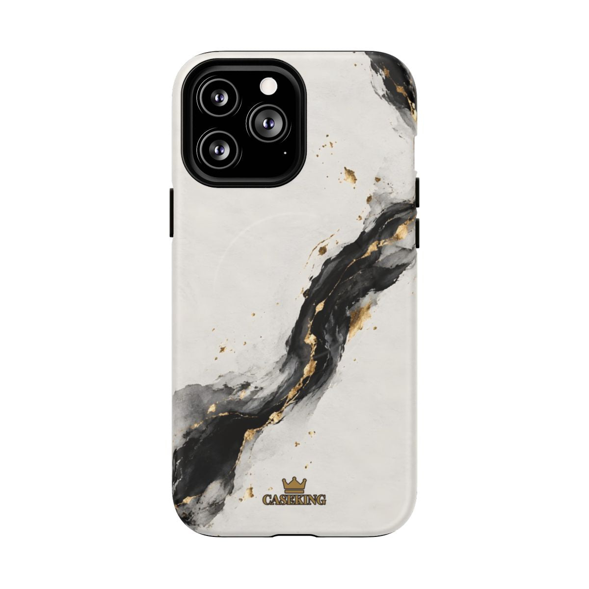 Ink & Gold MagSafe-compatible tough case on iPhone 13 Pro Max, matte finish