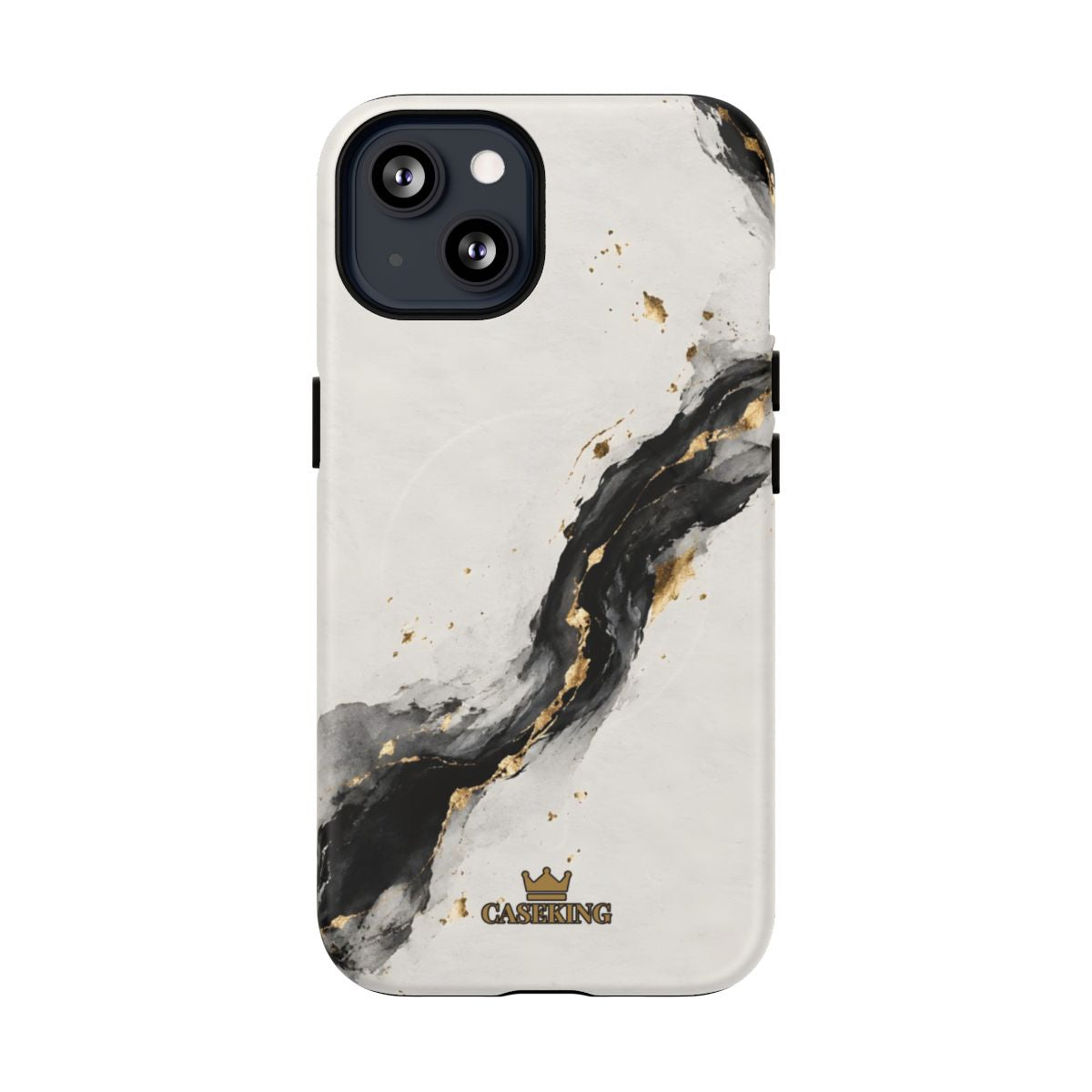Ink & Gold MagSafe-compatible tough case on iPhone 13, matte finish