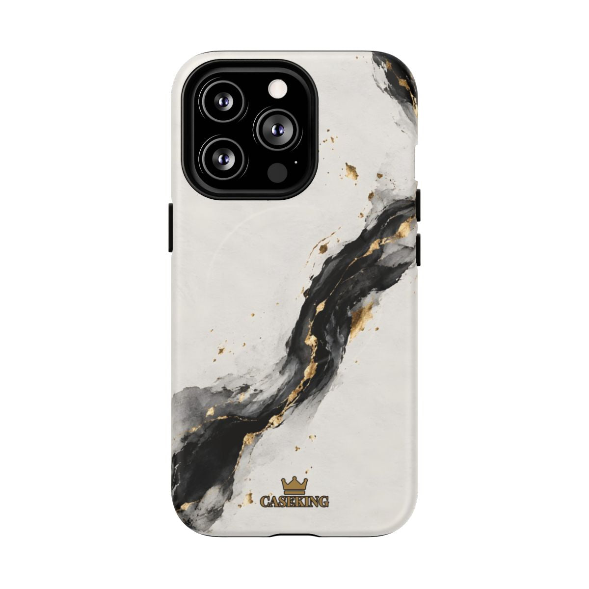 Ink & Gold MagSafe-compatible tough case on iPhone 13 Pro, matte finish