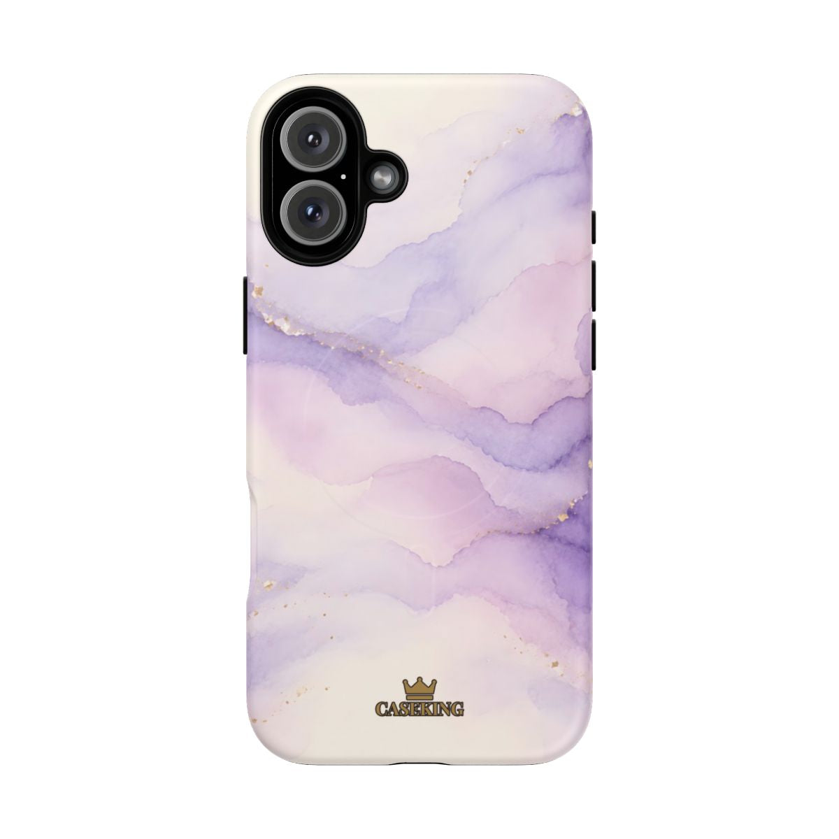 Lavender MagSafe-compatible tough case on iPhone 16 Plus, matte finish