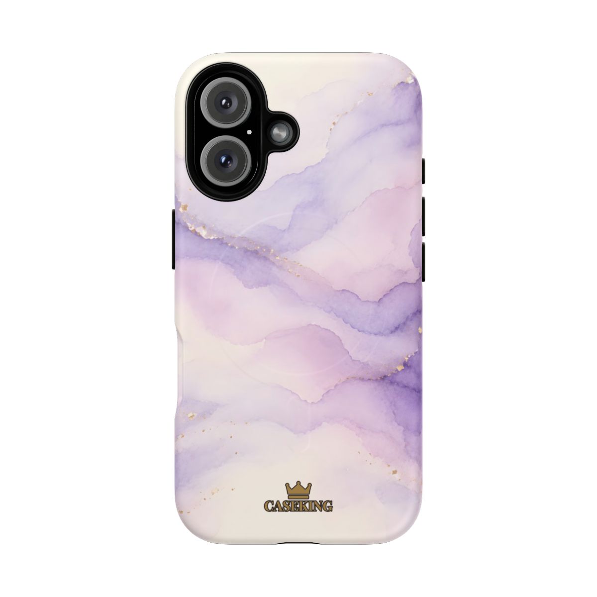 Lavender MagSafe-compatible tough case on iPhone 16, matte finish