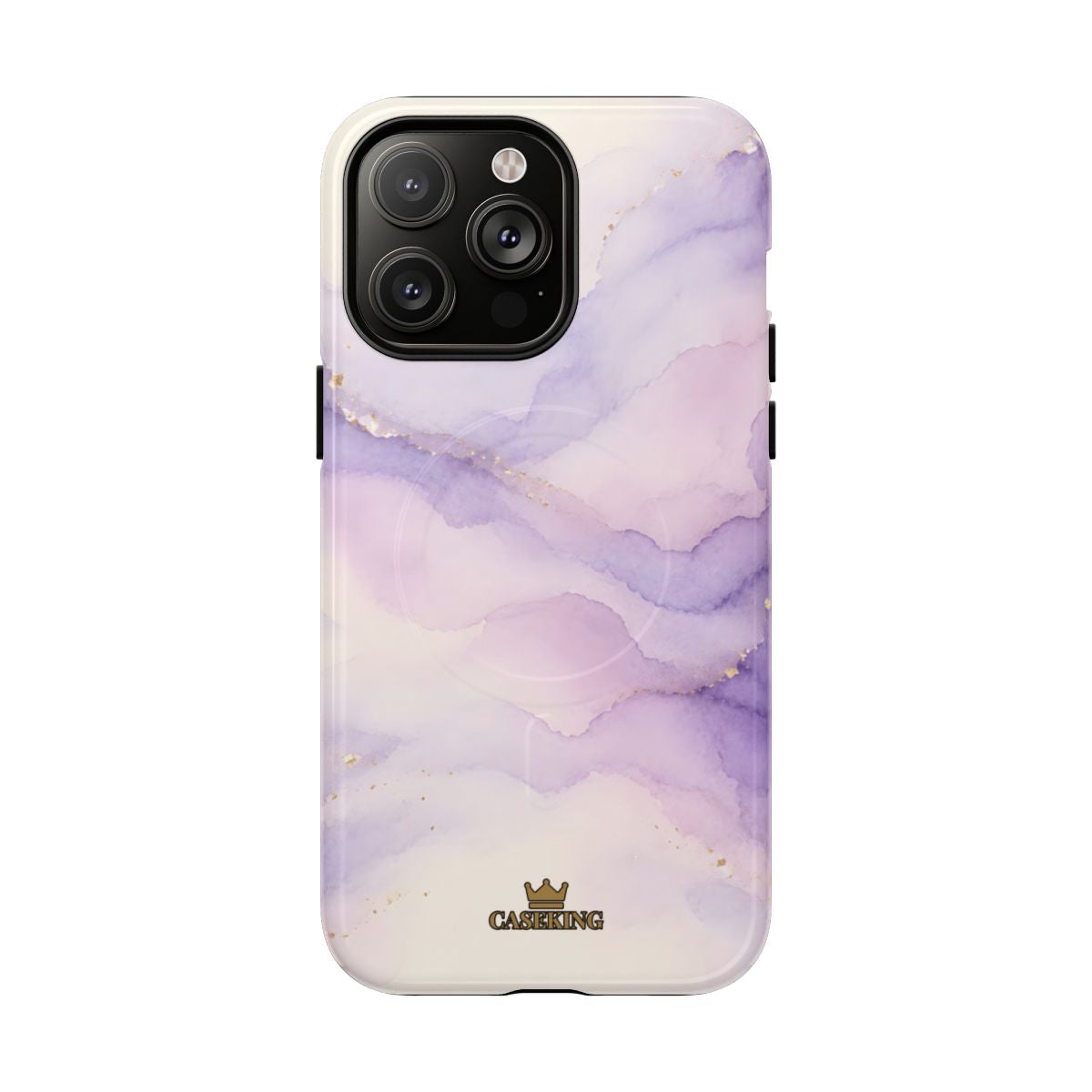 Lavender MagSafe-compatible tough case on iPhone 14 Pro Max, glossy finish