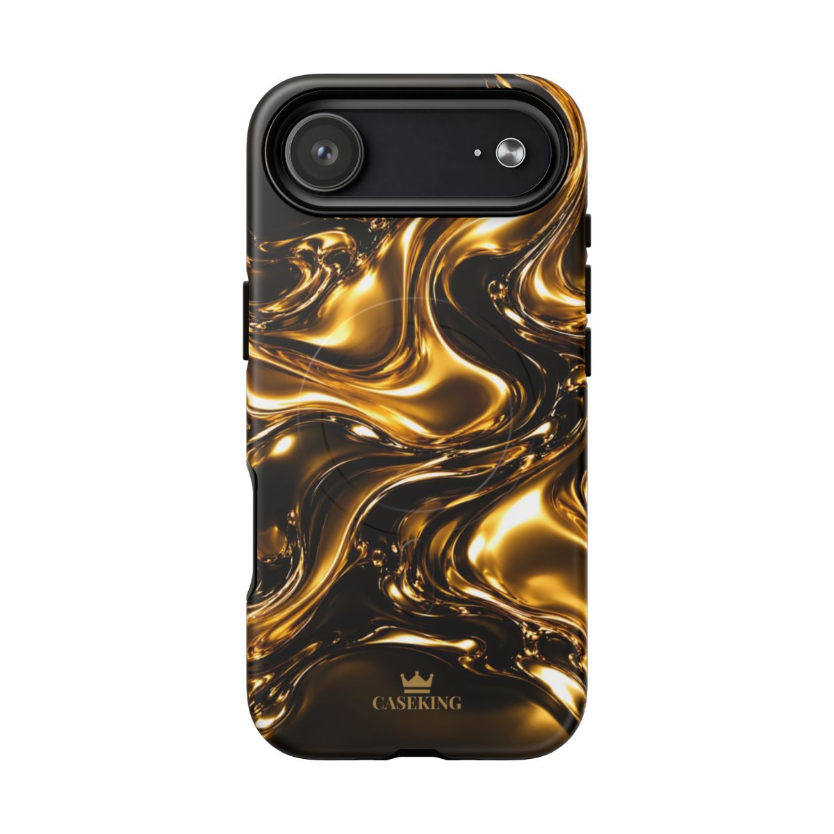 Liquid Gold MagSafe-compatible tough case on iPhone 17 Air, matte finish