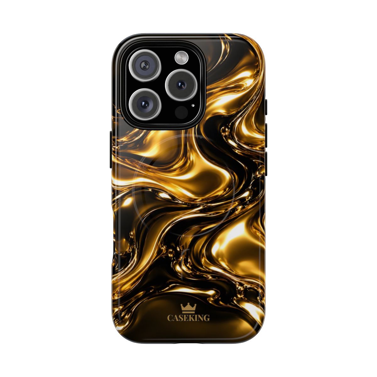 Liquid Gold MagSafe-compatible tough case on iPhone 16 Pro, glossy finish