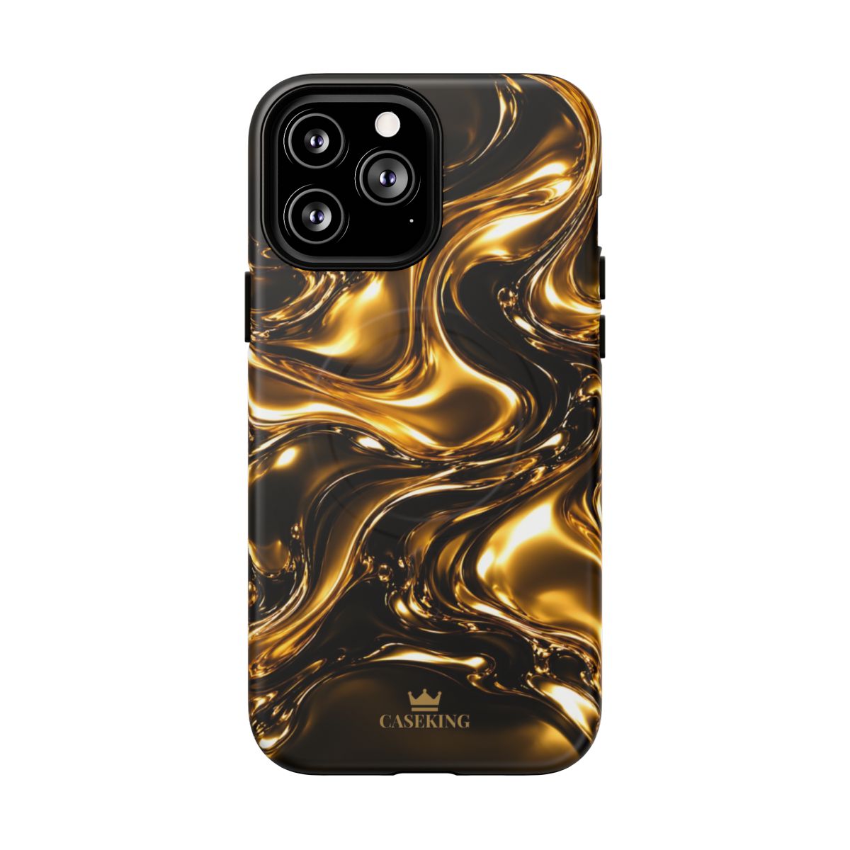 Liquid Gold MagSafe-compatible tough case on iPhone 13 Pro Max, matte finish