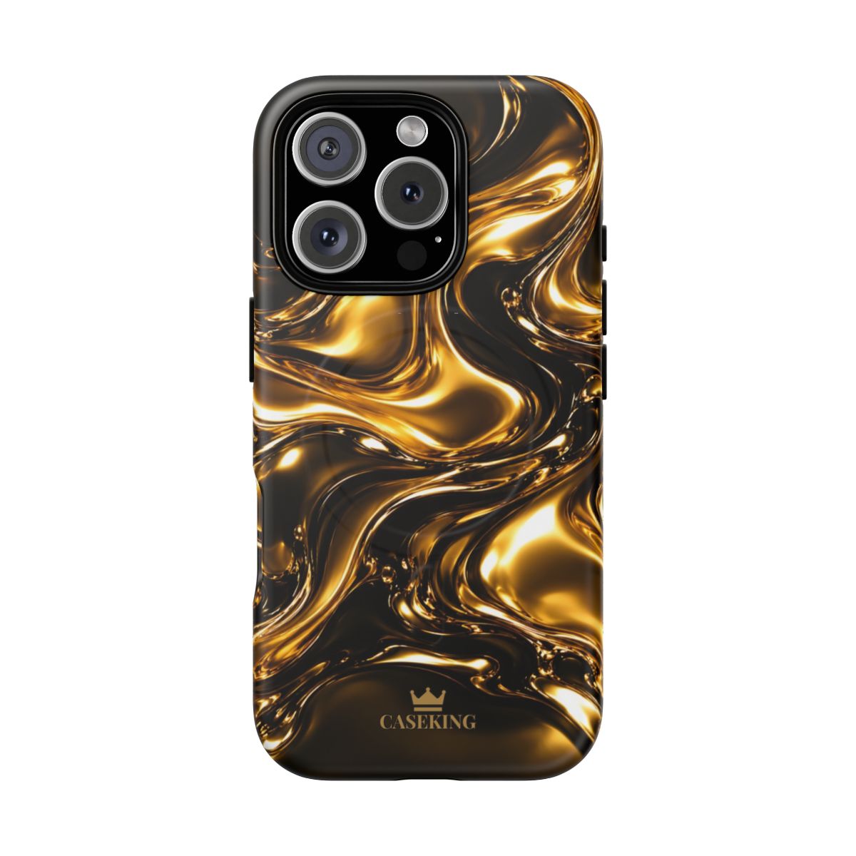 Liquid Gold MagSafe-compatible tough case on iPhone 16 Pro, matte finish