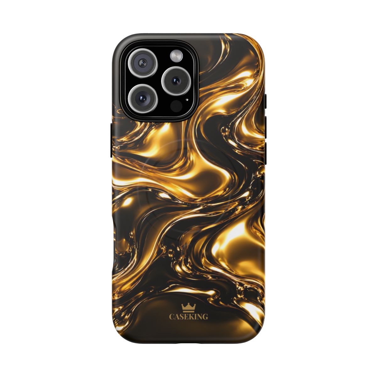 Liquid Gold MagSafe-compatible tough case on iPhone 16 Pro Max, matte finish