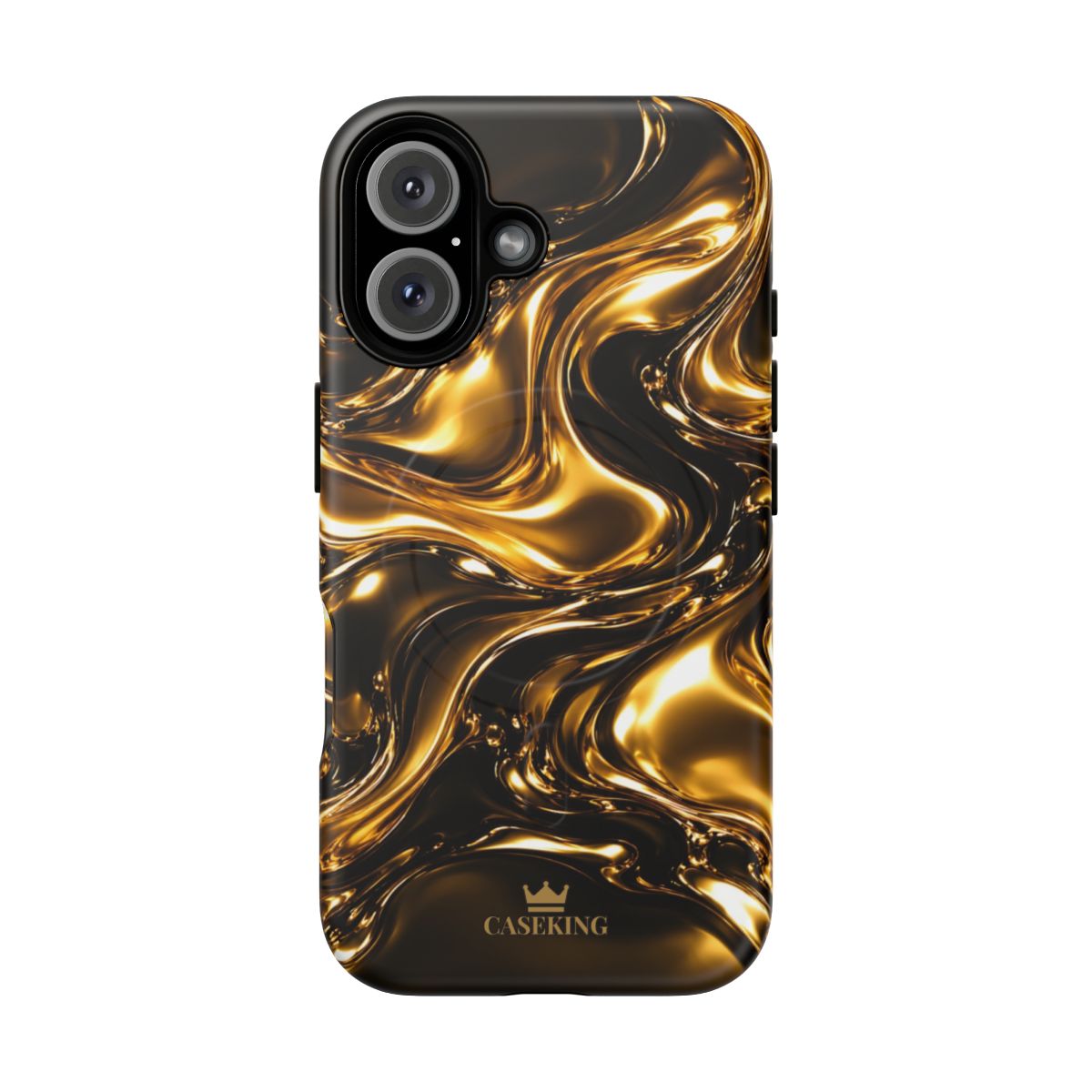 Liquid Gold MagSafe-compatible tough case on iPhone 16, matte finish