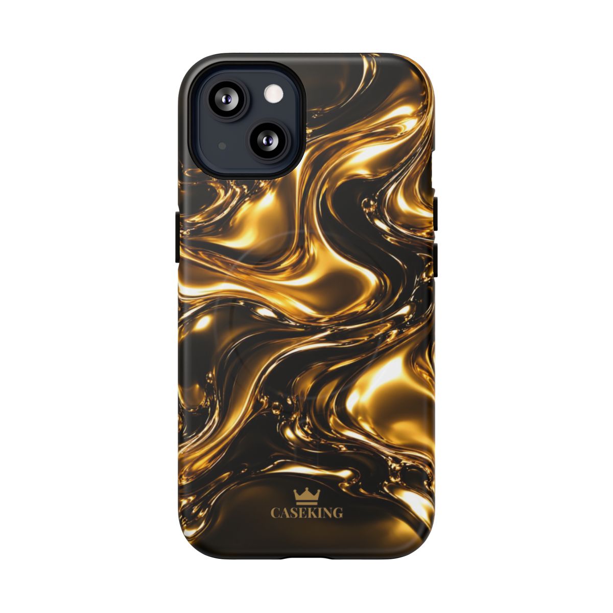 Liquid Gold MagSafe-compatible tough case on iPhone 13, matte finish