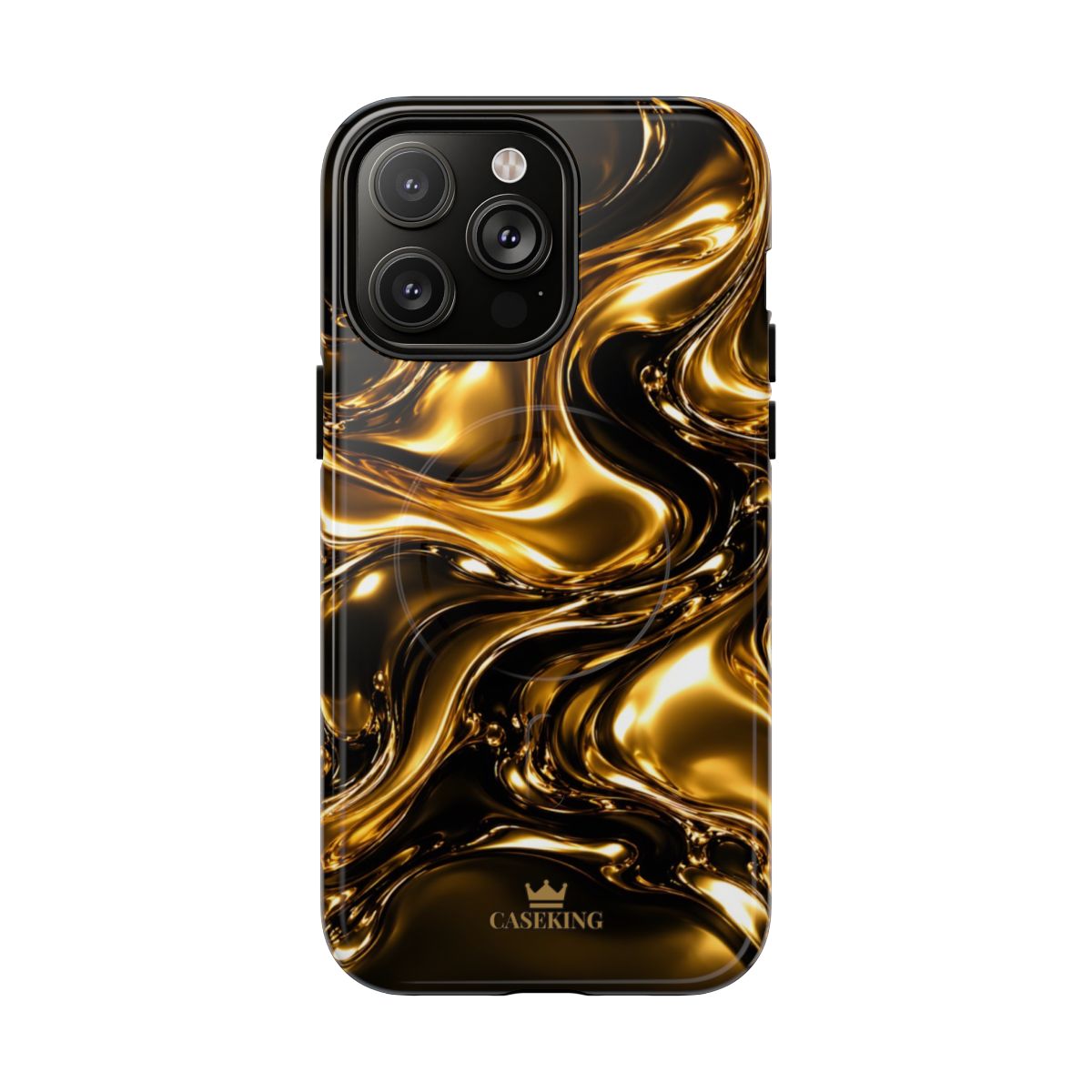 Liquid Gold MagSafe-compatible tough case on iPhone 14 Pro Max, glossy finish