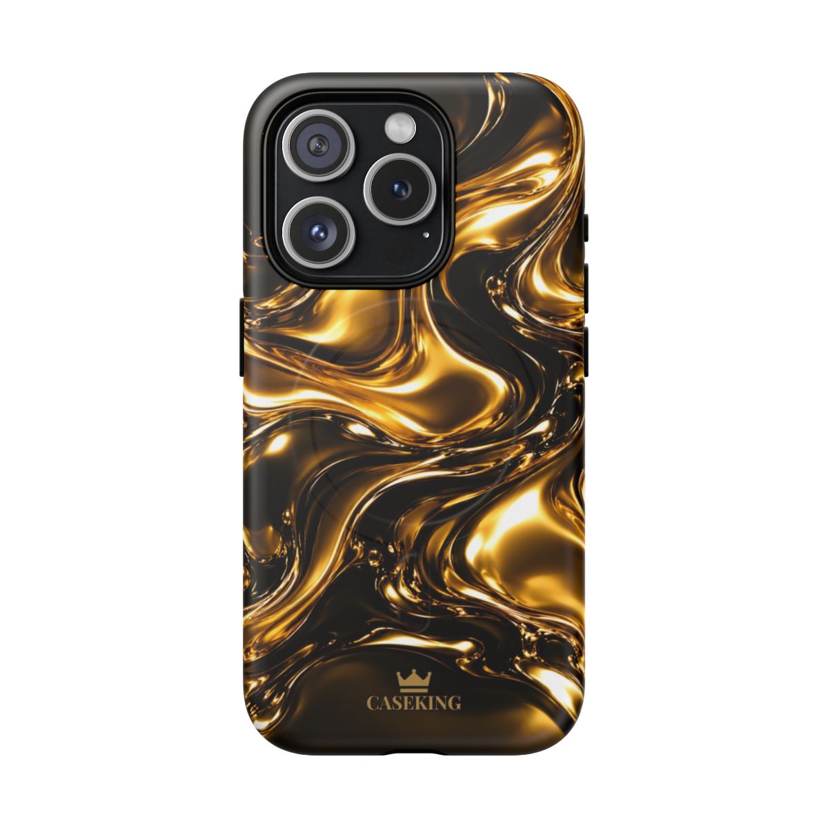Liquid Gold MagSafe-compatible tough case on iPhone 15 Pro, matte finish