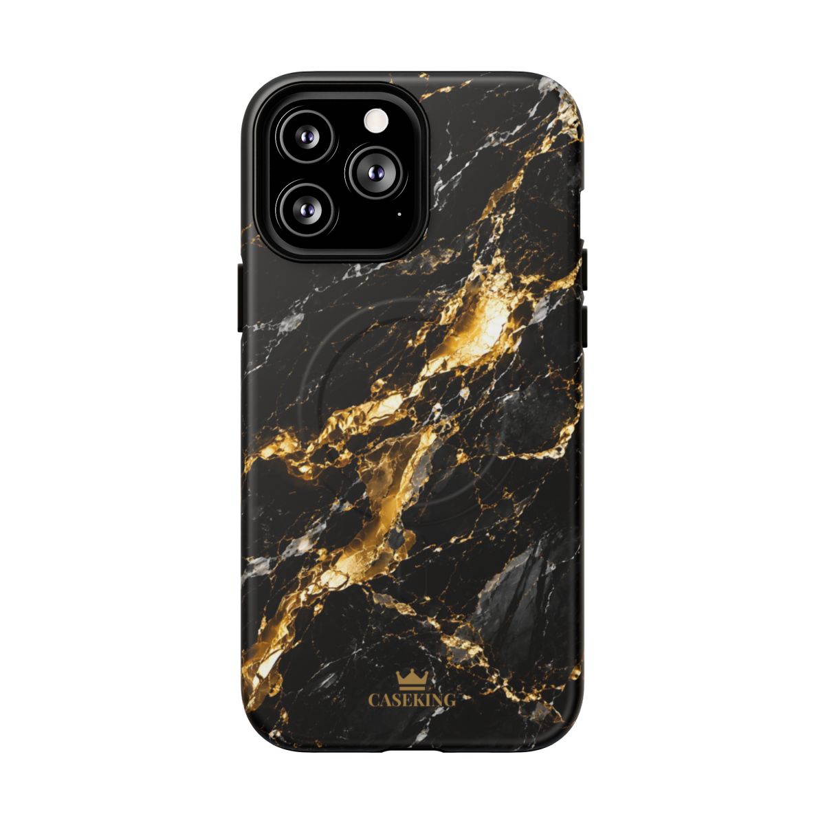 Midnight Black MagSafe-compatible tough case on iPhone 13 Pro Max, matte finish