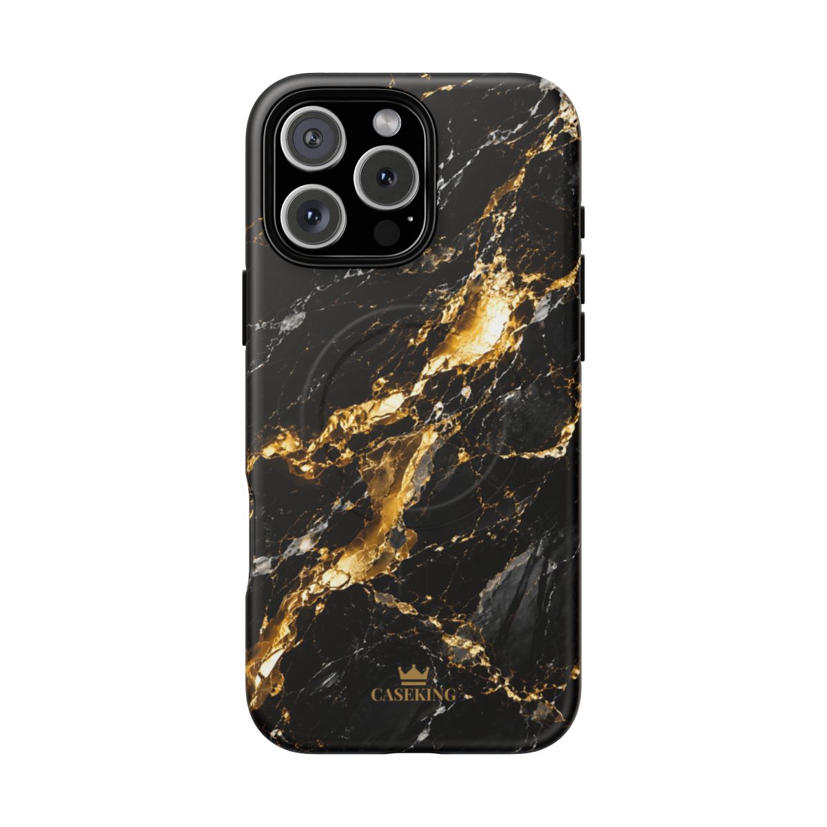 Midnight Black MagSafe-compatible tough case on iPhone 16 Pro Max, matte finish