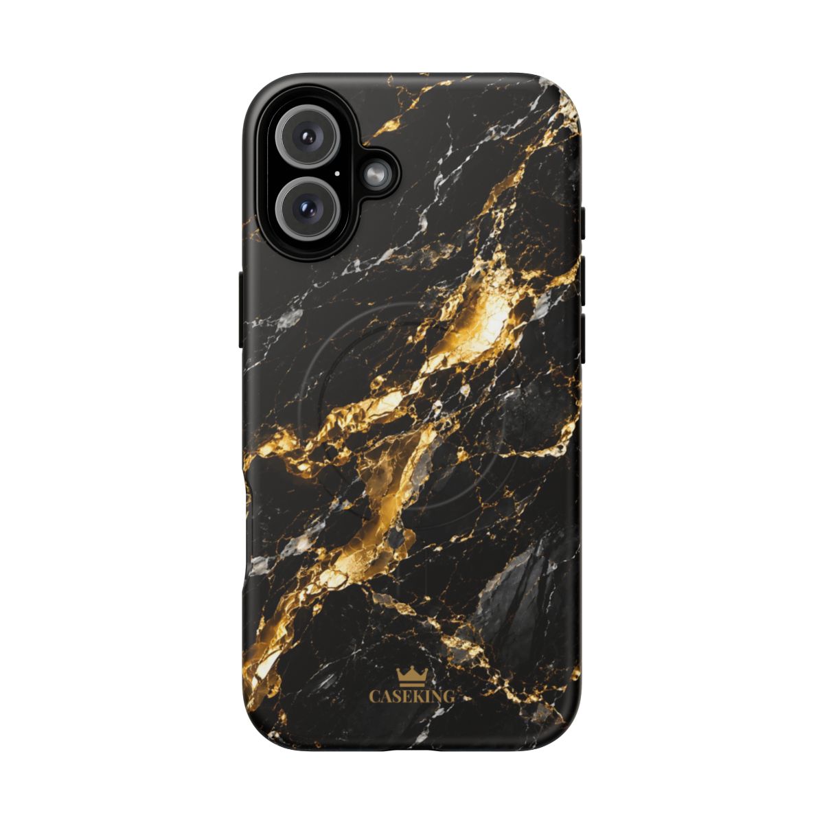 Midnight Black MagSafe-compatible tough case on iPhone 16 Plus, matte finish
