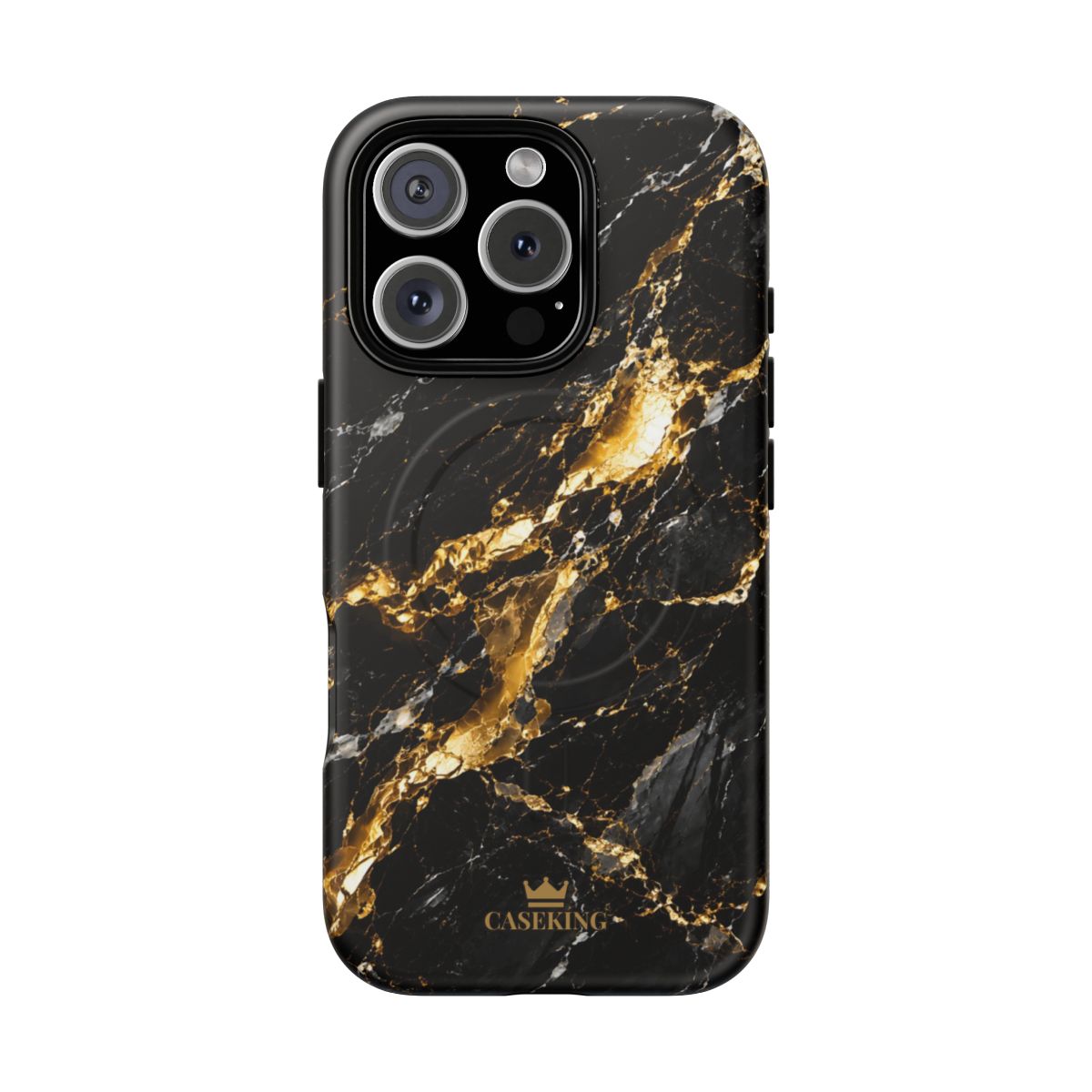 Midnight Black MagSafe-compatible tough case on iPhone 16 Pro, matte finish
