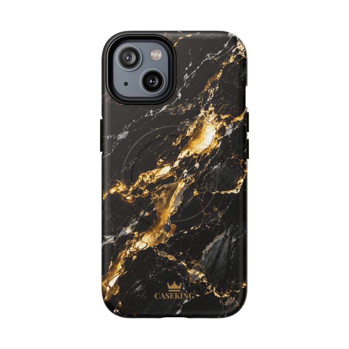 Midnight Black MagSafe-compatible tough case on iPhone 14, matte finish