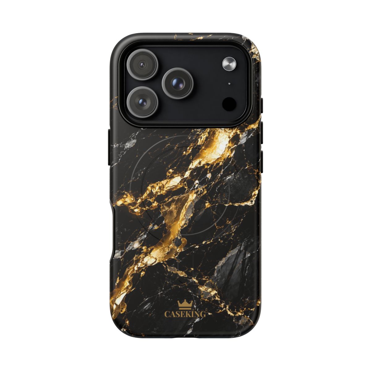 Midnight Black MagSafe-compatible tough case on iPhone 18 Pro, matte finish