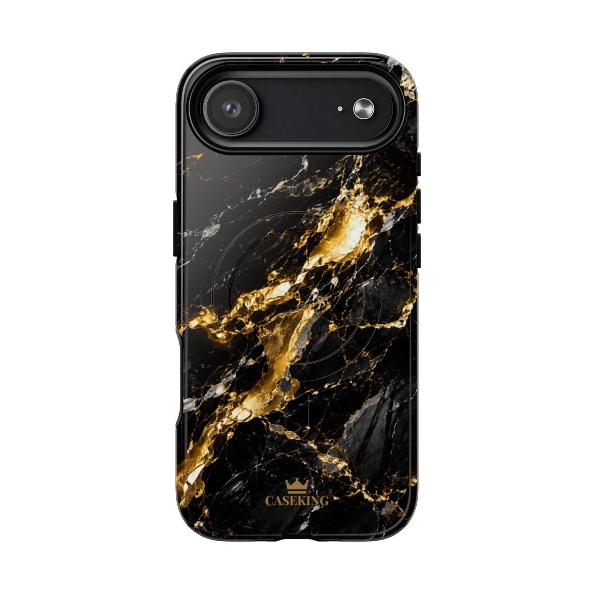 Midnight Black MagSafe-compatible tough case on iPhone 17 Air, glossy finish