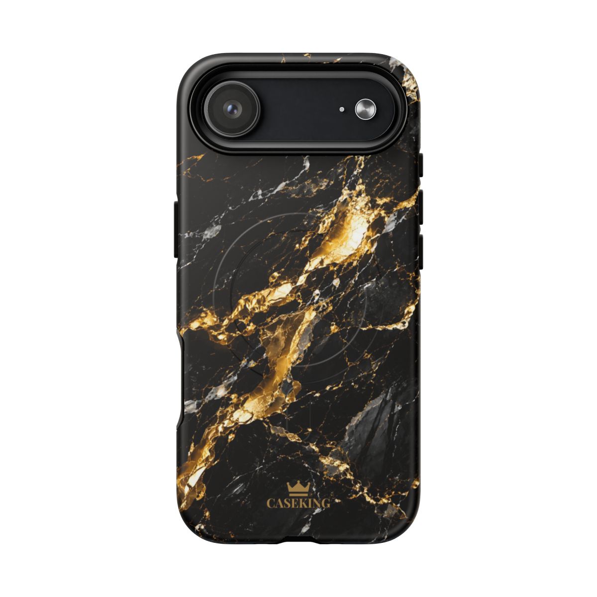 Midnight Black MagSafe-compatible tough case on iPhone 17 Air, matte finish