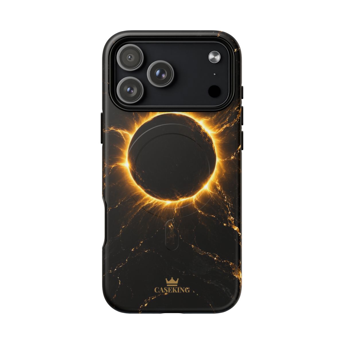 Midnight Eclipse MagSafe-compatible tough case on iPhone 17 Pro Max, matte finish
