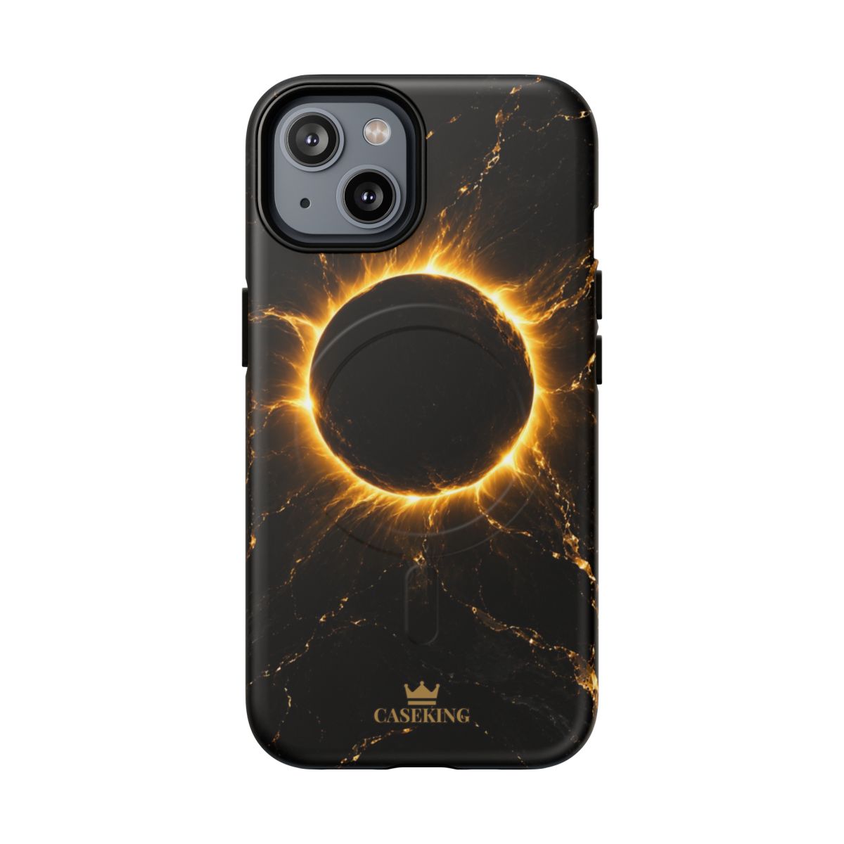 Midnight Eclipse MagSafe-compatible tough case on iPhone 14, matte finish