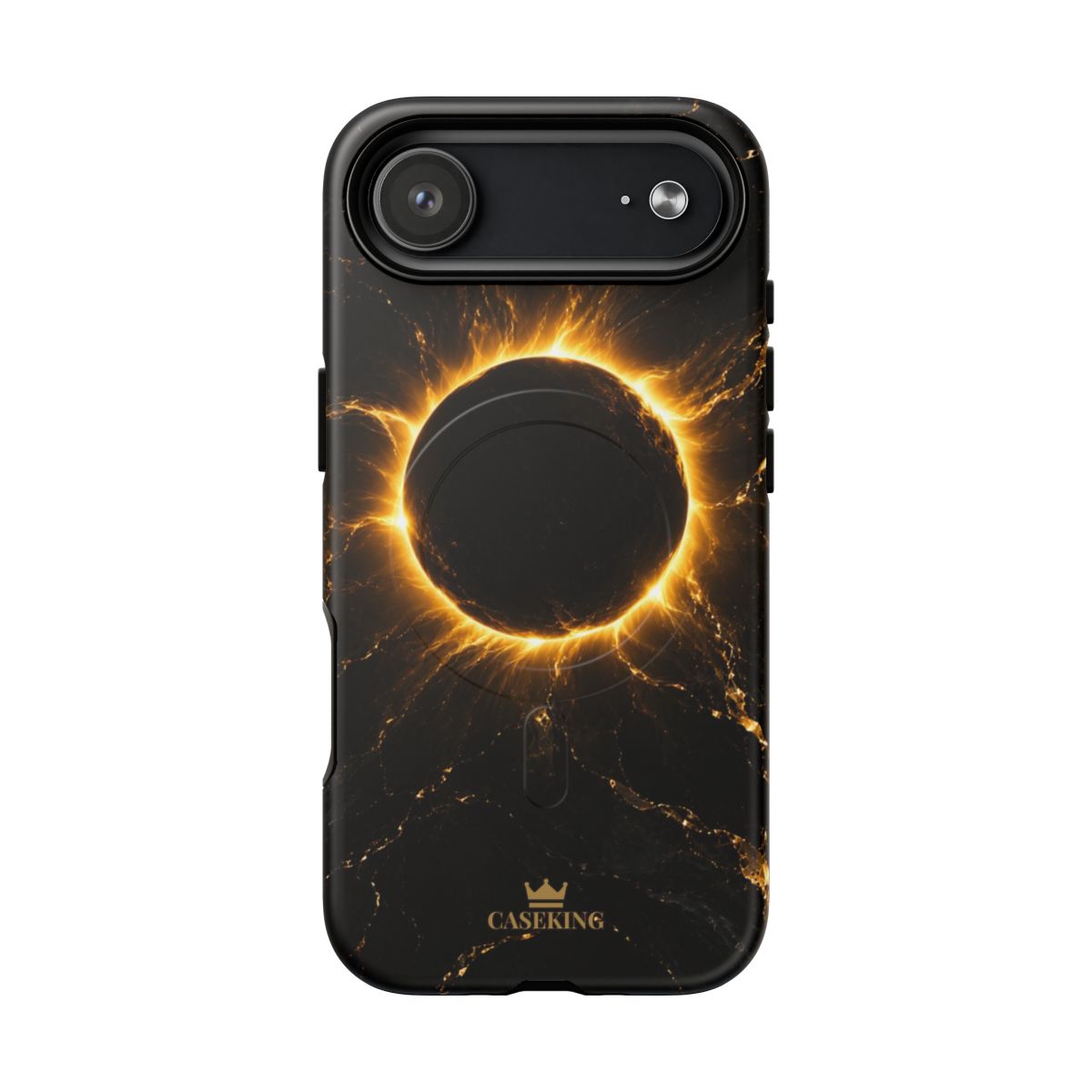 Midnight Eclipse MagSafe-compatible tough case on iPhone 17 Air, matte finish