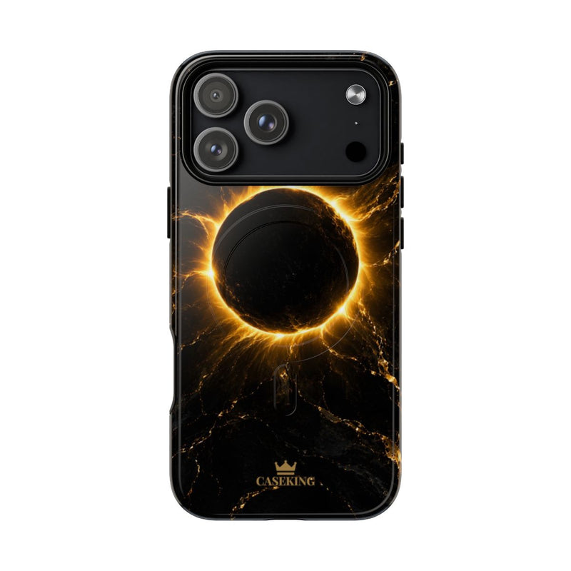 Midnight Eclipse MagSafe-compatible tough case on iPhone 18 Pro Max, glossy finish