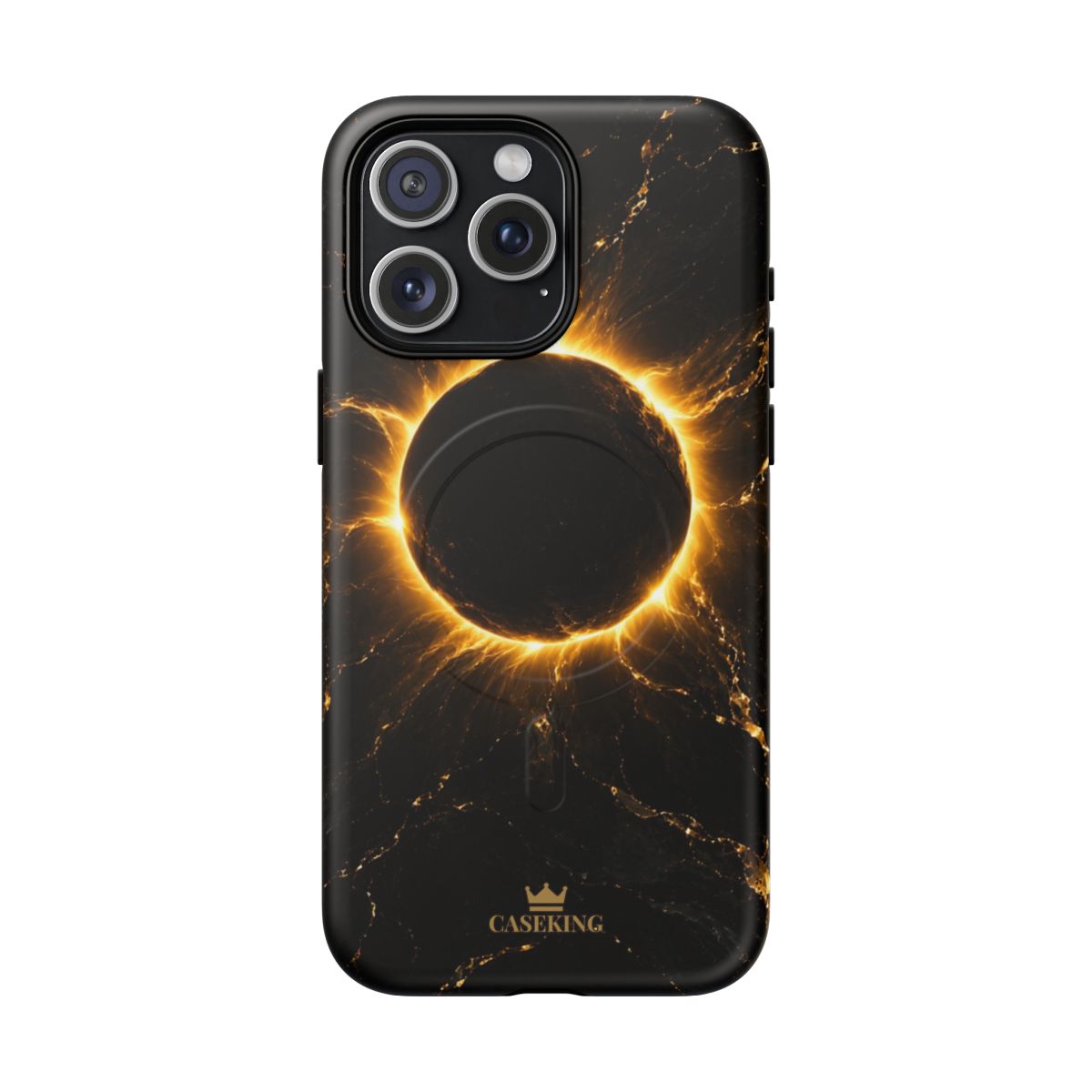 Midnight Eclipse MagSafe-compatible tough case on iPhone 15 Pro Max, matte finish