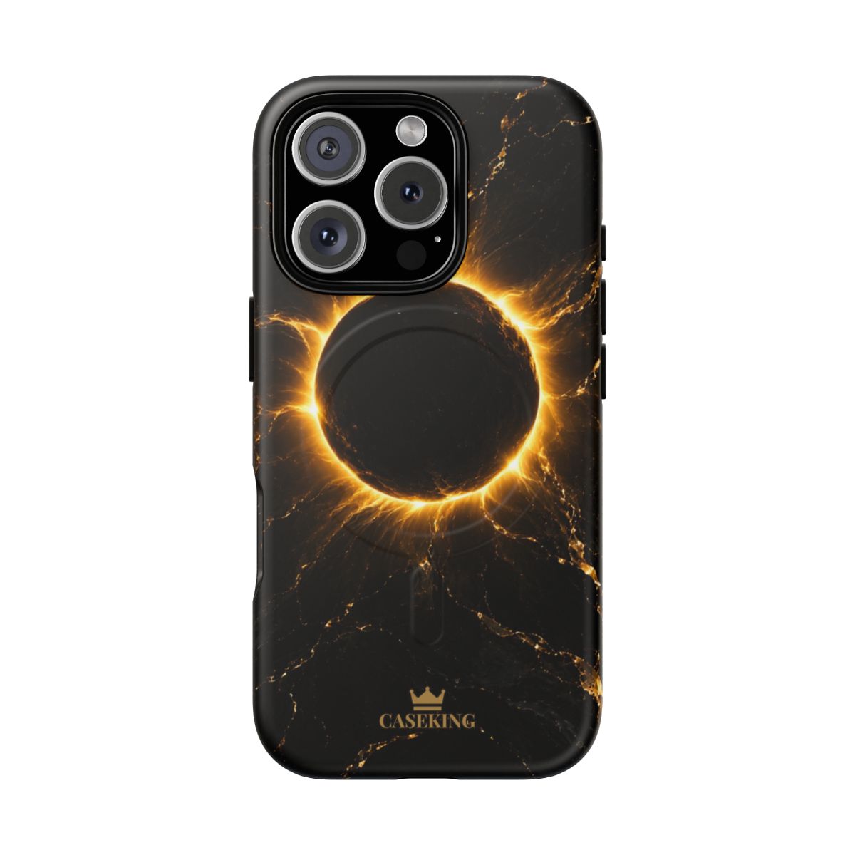 Midnight Eclipse MagSafe-compatible tough case on iPhone 16 Pro, matte finish