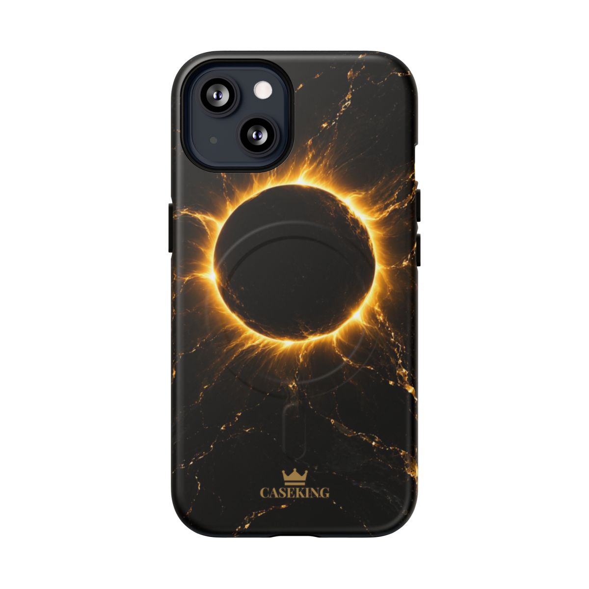Midnight Eclipse MagSafe-compatible tough case on iPhone 13, matte finish