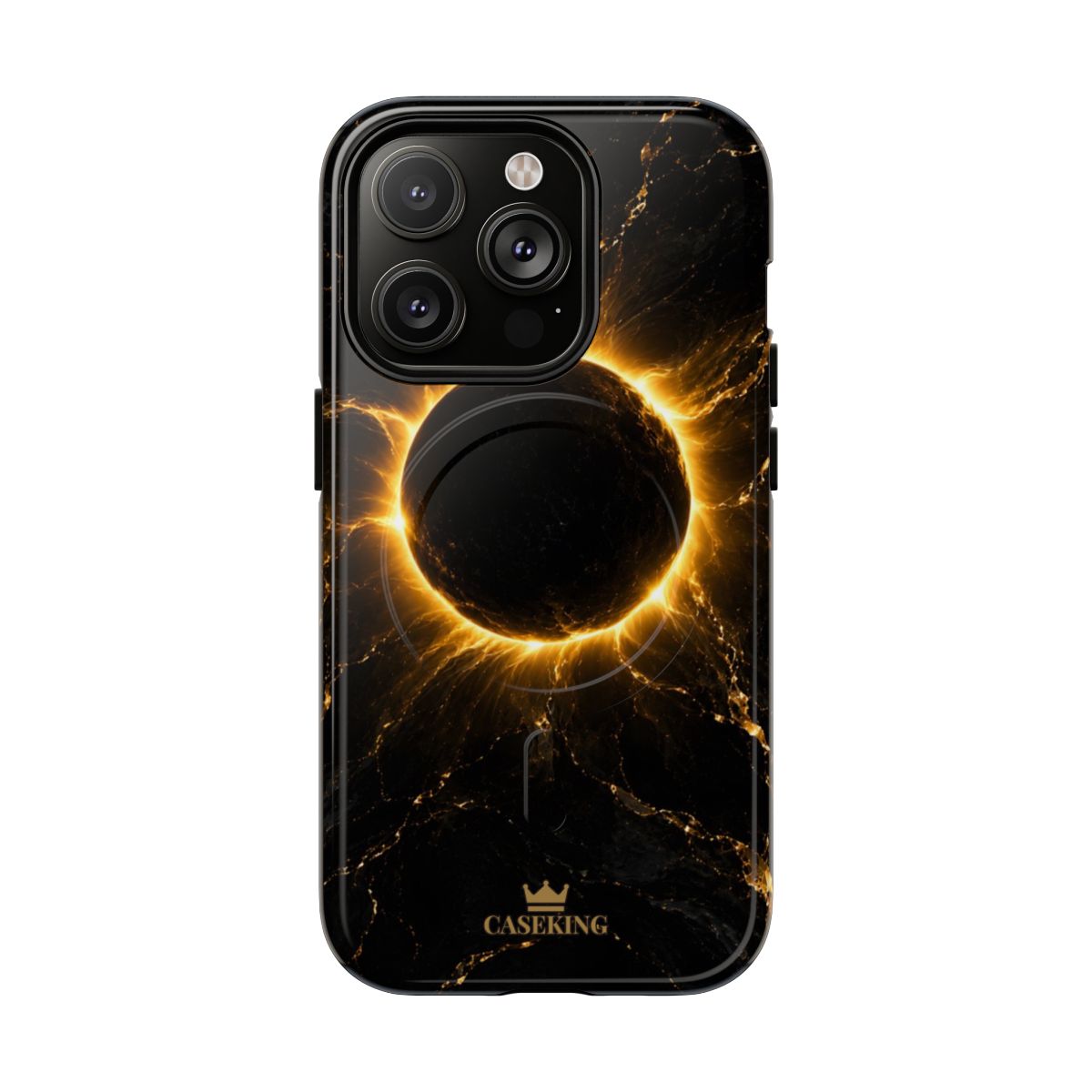 Midnight Eclipse MagSafe-compatible tough case on iPhone 14 Pro, glossy finish