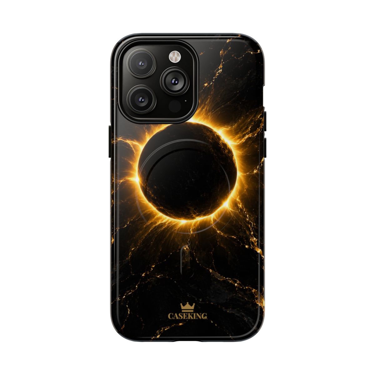 Midnight Eclipse MagSafe-compatible tough case on iPhone 14 Pro Max, glossy finish