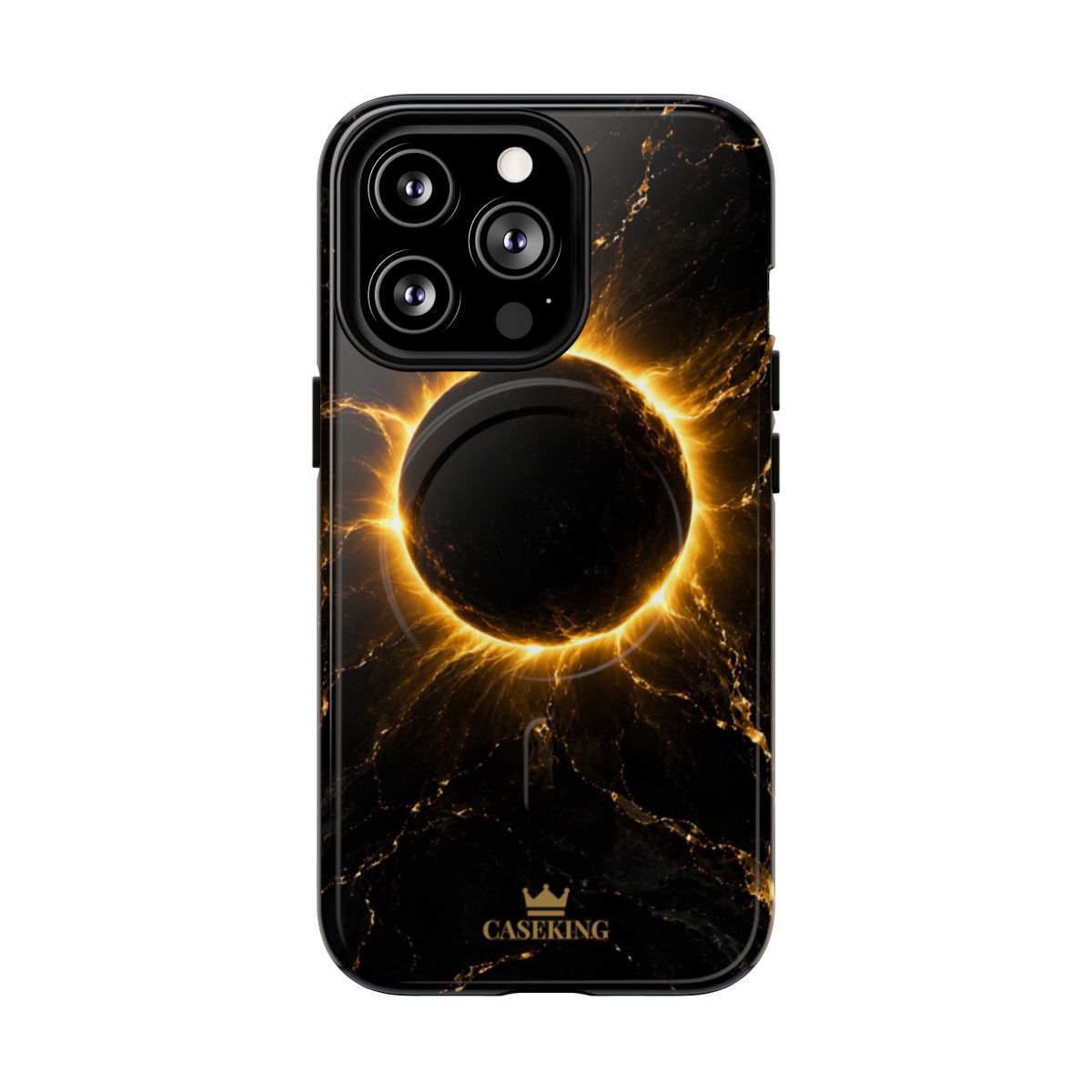 Midnight Eclipse MagSafe-compatible tough case on iPhone 13 Pro, glossy finish