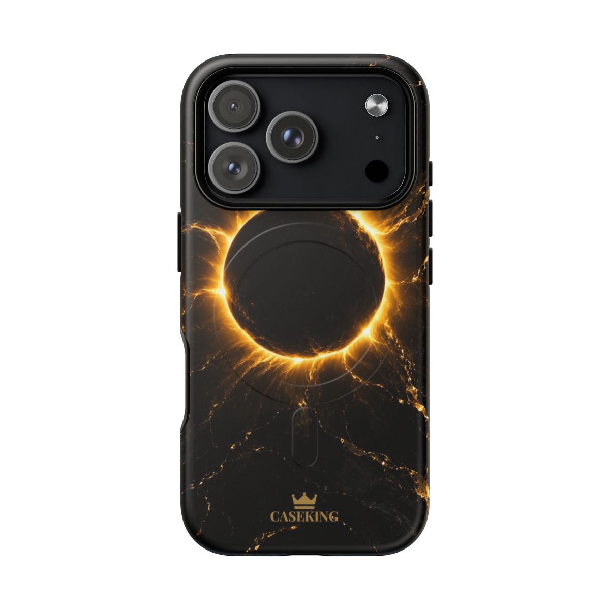 Midnight Eclipse MagSafe-compatible tough case on iPhone 17 Pro, matte finish