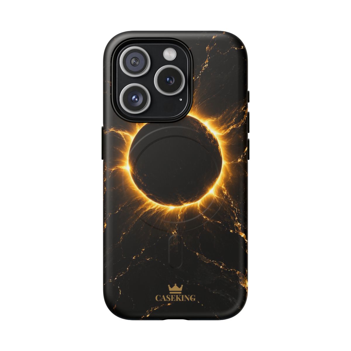 Midnight Eclipse MagSafe-compatible tough case on iPhone 15 Pro, matte finish