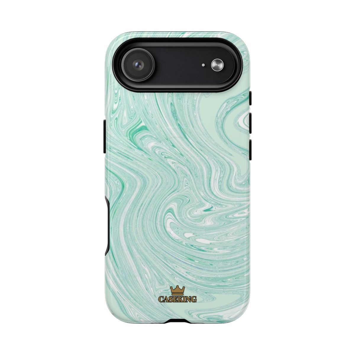 Mint Swirl MagSafe-compatible tough case on iPhone 17 Air, glossy finish