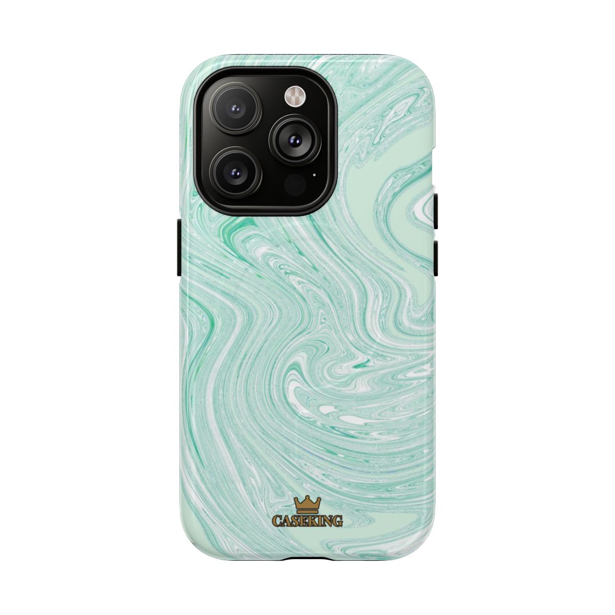 Mint Swirl MagSafe-compatible tough case on iPhone 14 Pro, glossy finish