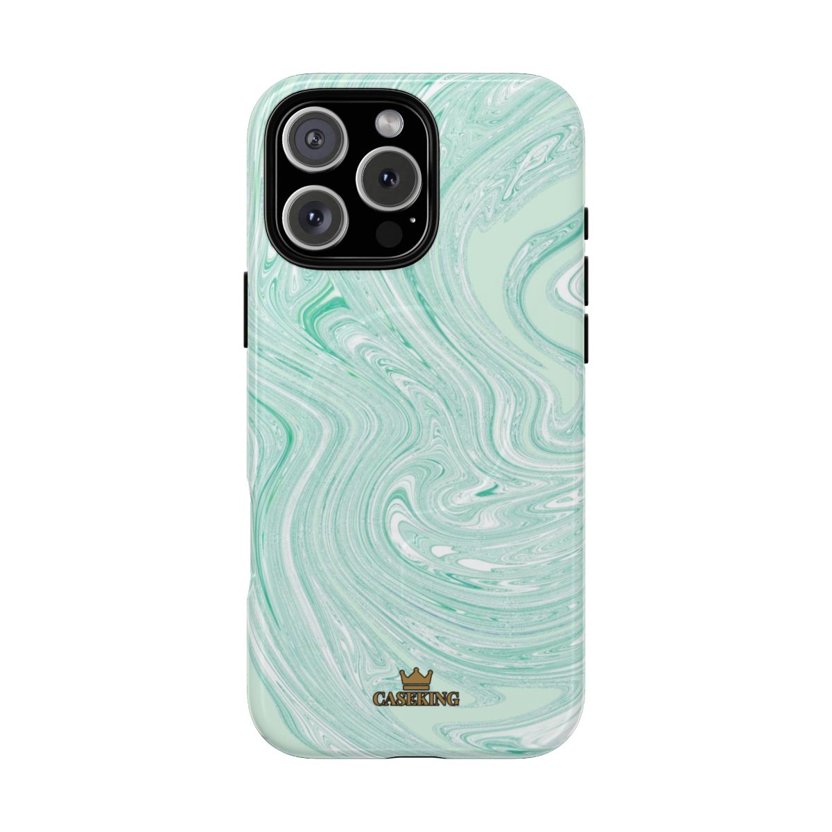Mint Swirl MagSafe-compatible tough case on iPhone 16 Pro Max, glossy finish