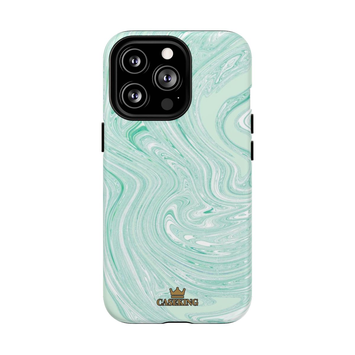 Mint Swirl MagSafe-compatible tough case on iPhone 13 Pro, matte finish