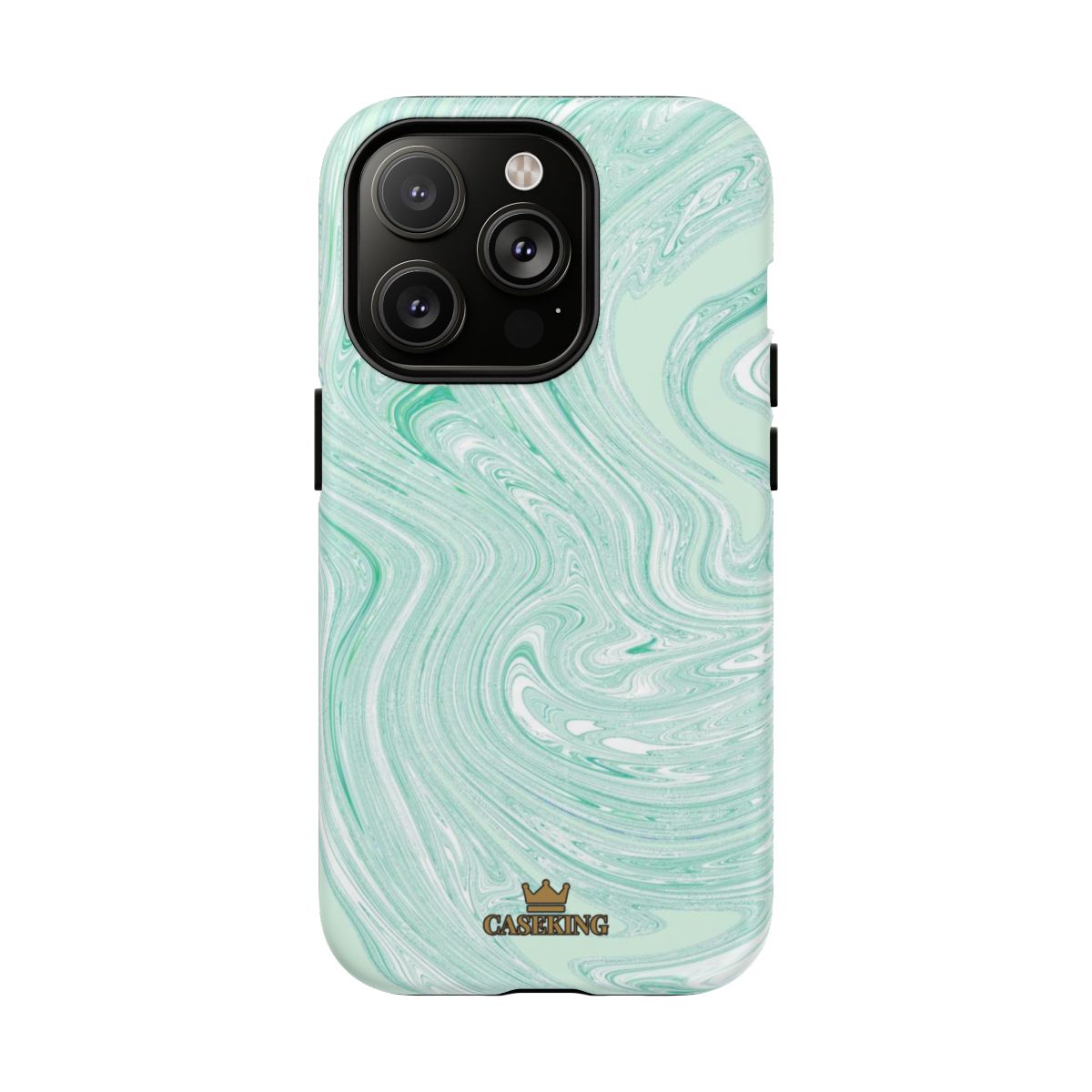 Mint Swirl MagSafe-compatible tough case on iPhone 14 Pro, matte finish
